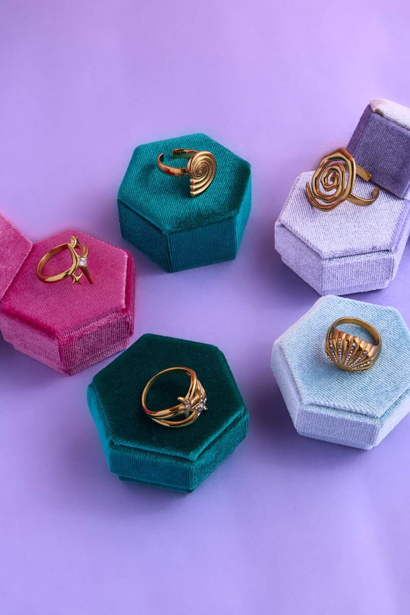 Crystal Clam Shell Stacking Ring Rings mure + grand 