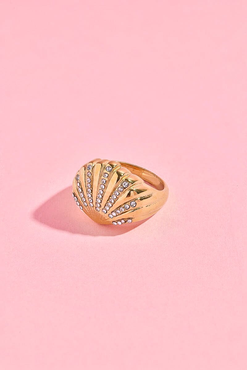 Crystal Clam Shell Stacking Ring Rings mure + grand 