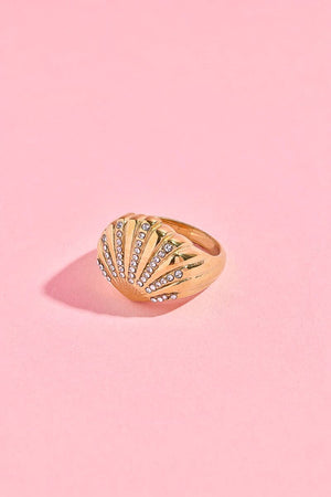 Crystal Clam Shell Stacking Ring