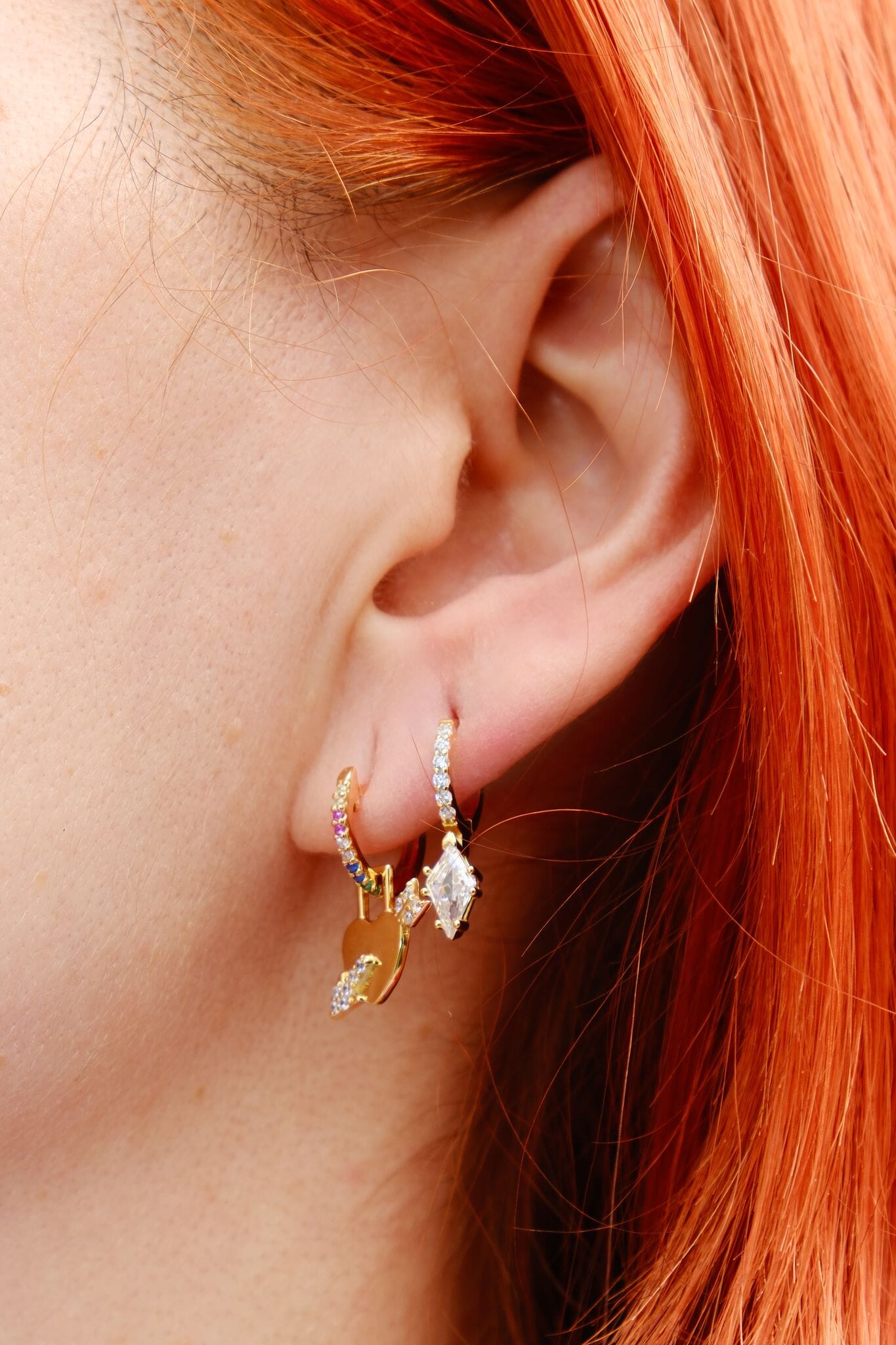 Crystal Dagger Sterling Silver Charm Dangle Earrings Earrings mure + grand 