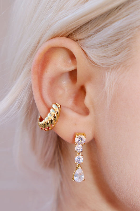 Crystal Drop Sterling Silver Charm Dangle Earrings Earrings mure + grand 