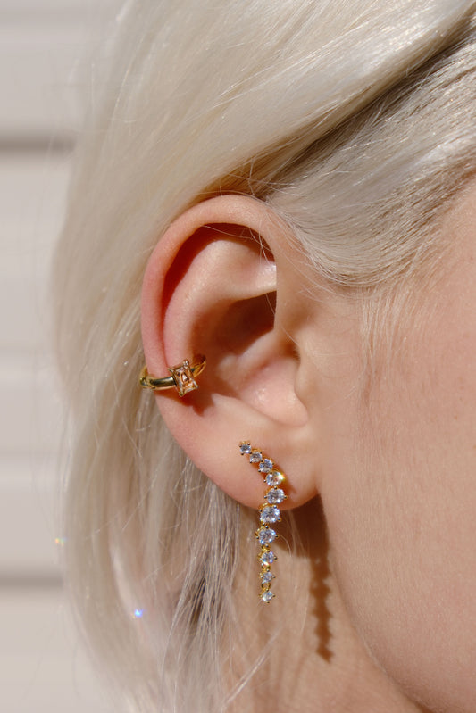 Crystal Drop Sterling Silver Earrings Earrings mure + grand 