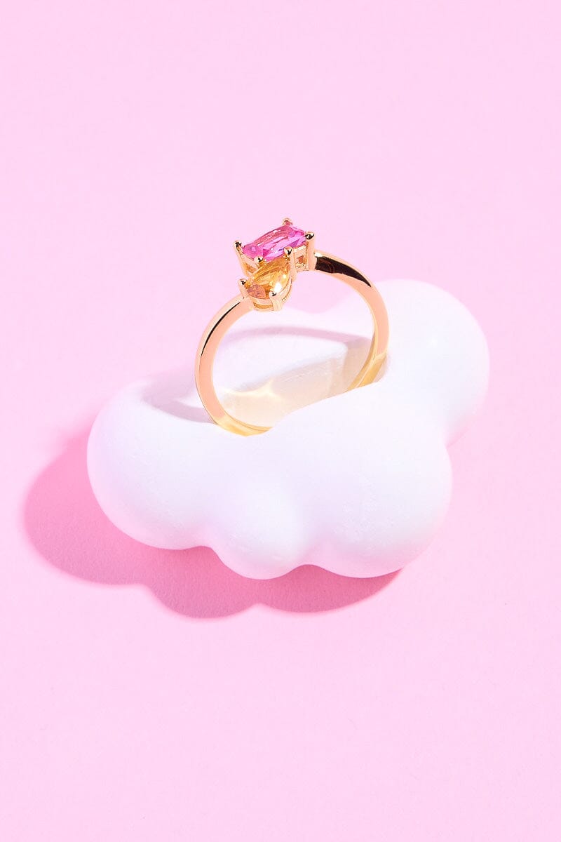 Crystal Overlap Sterling Silver RingMure + Grand