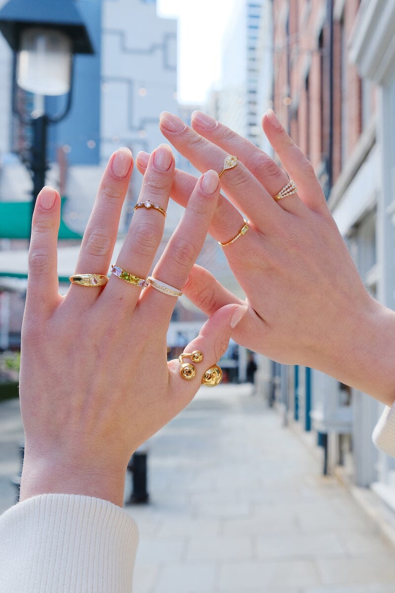 Crystal Stacked Sterling Silver Ring Rings mure + grand 