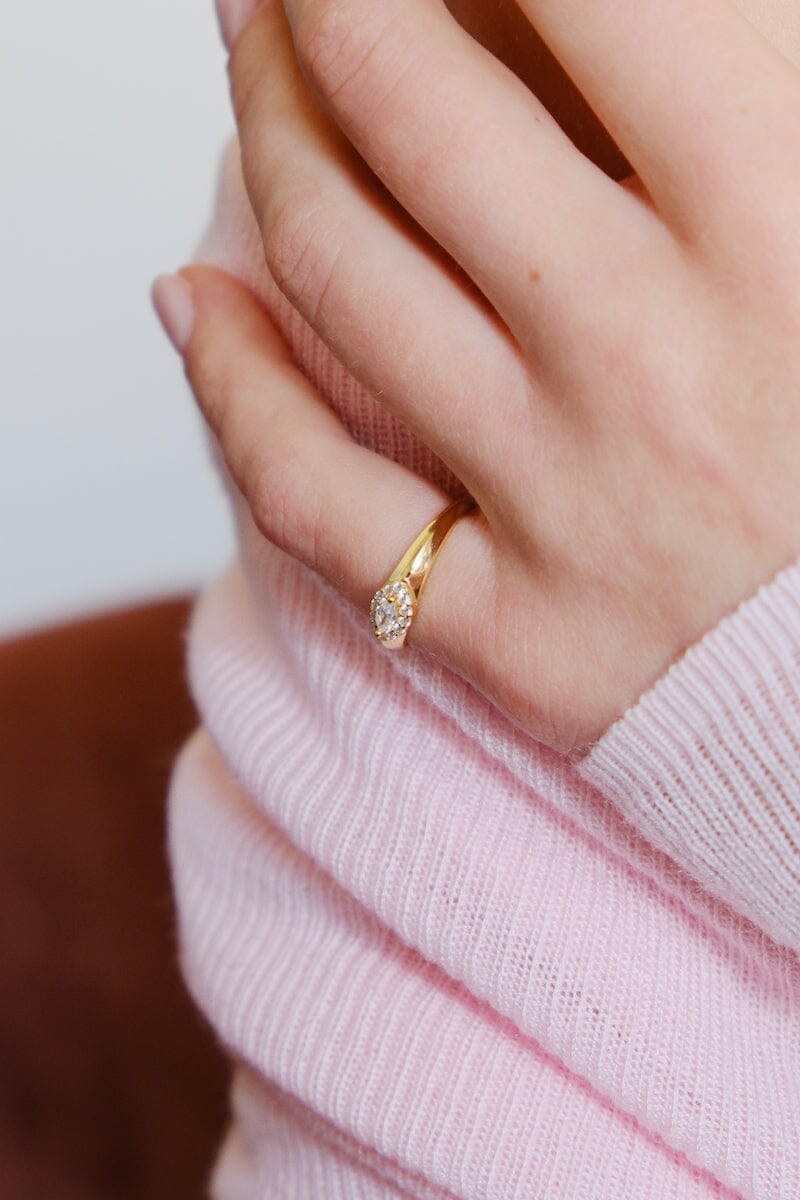 Crystal Stone Sterling Silver RingMure + Grand