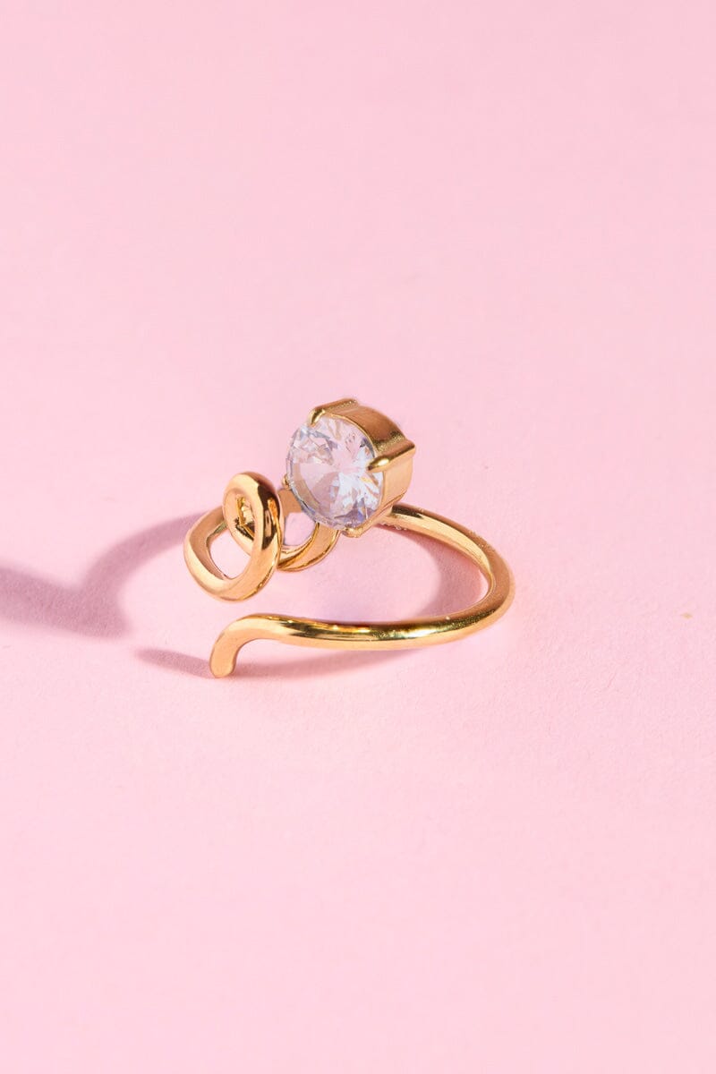 Crystal Tendril Stacking Adjustable Ring Rings mure + grand 