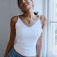 Cynthia Lace Trim Texture Cami Top Top NIKIBIKI 