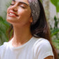 Daisy Print Stretchy Headband Hair Accessory mure + grand Dark Brown 