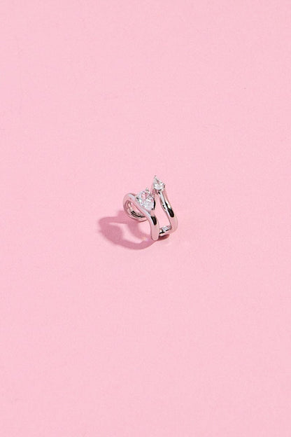 Dewdrop Diamond Sterling Silver Ear Cuff Earrings mure + grand Silver 