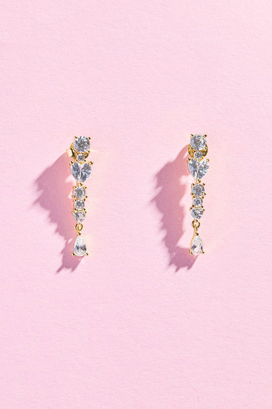 Diamond Dance Sterling Silver Charm Dangle Earrings Earrings mure + grand 