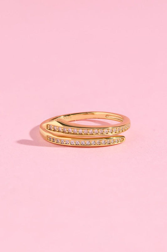 Diamond Kundalini Coil Sterling Silver Ring Ring mure + grand 