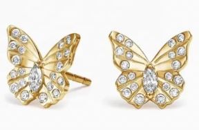 Diamond Pavé Butterfly Sterling Silver Stud Earrings Earrings mure + grand 