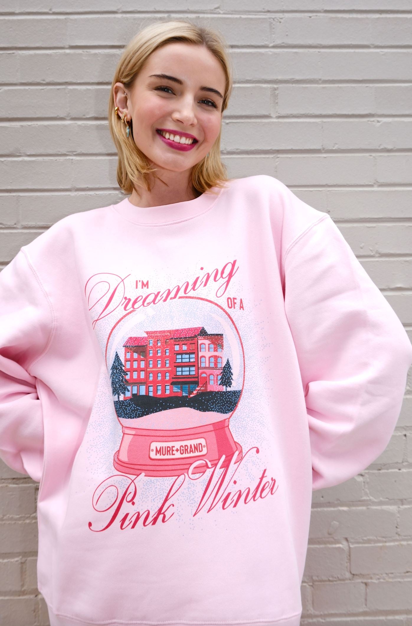 Dreaming of a Pink Winter Sweatshirt sweatshirt mure + grand 