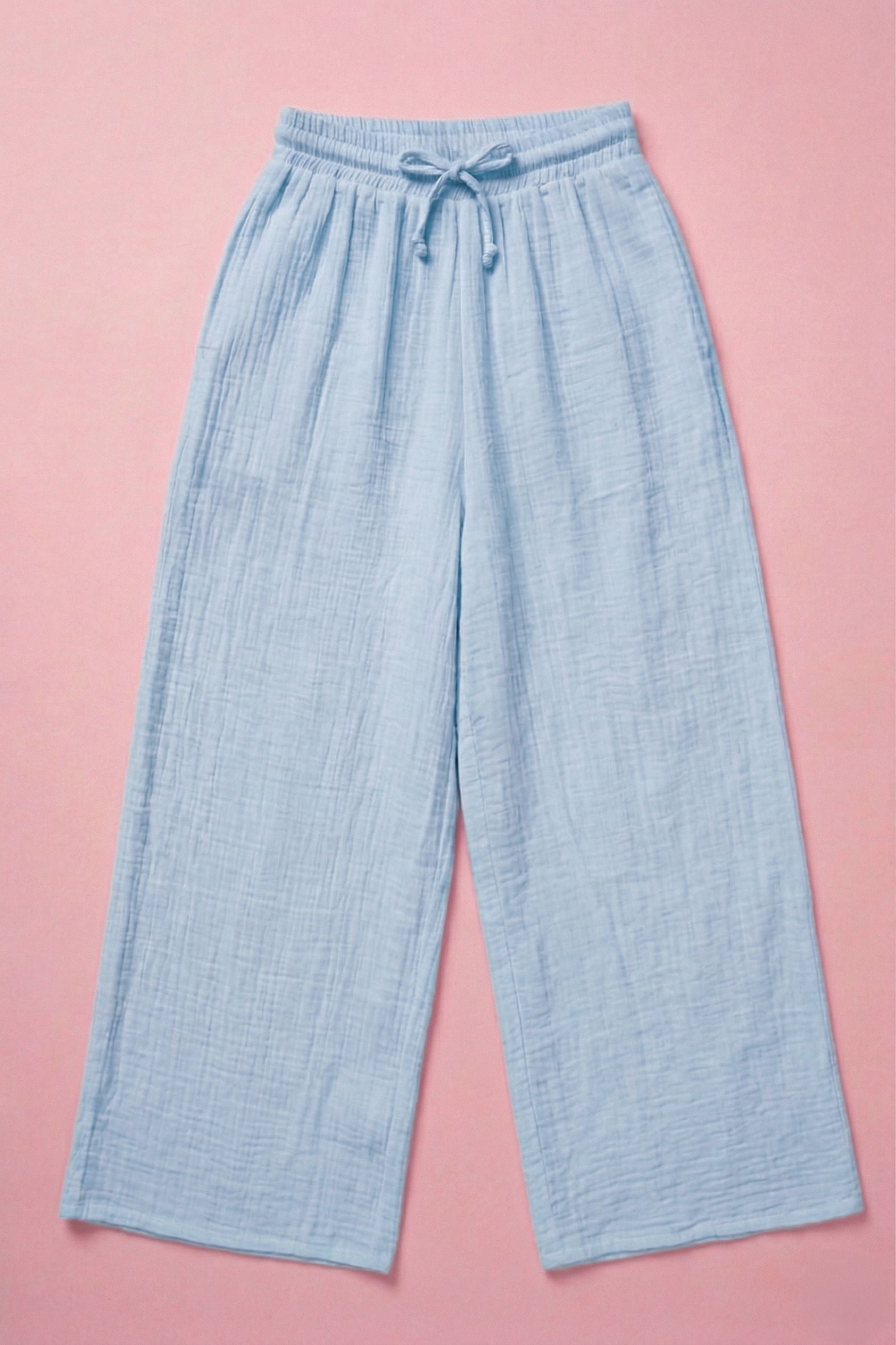 Eliana Wide Leg Pant Clothing Mure + Grand Baby Blue XS 
