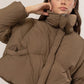 Elisa Brown High Neck Puffer Jacket Clothing Hyfve 