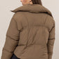 Elisa Brown High Neck Puffer Jacket Clothing Hyfve 