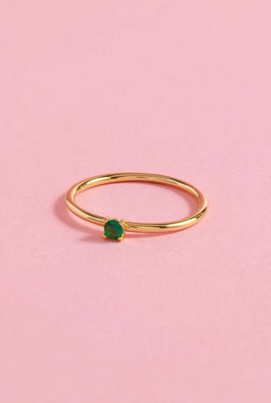 Emerald Oval Sterling Silver Ring Ring mure + grand 