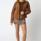 Emma Suede Trucker Jacket Clothing Olivaceous 