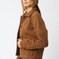 Emma Suede Trucker Jacket Clothing Olivaceous 