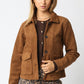 Emma Suede Trucker Jacket Clothing Olivaceous 