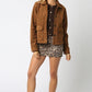 Emma Suede Trucker Jacket Clothing Olivaceous 