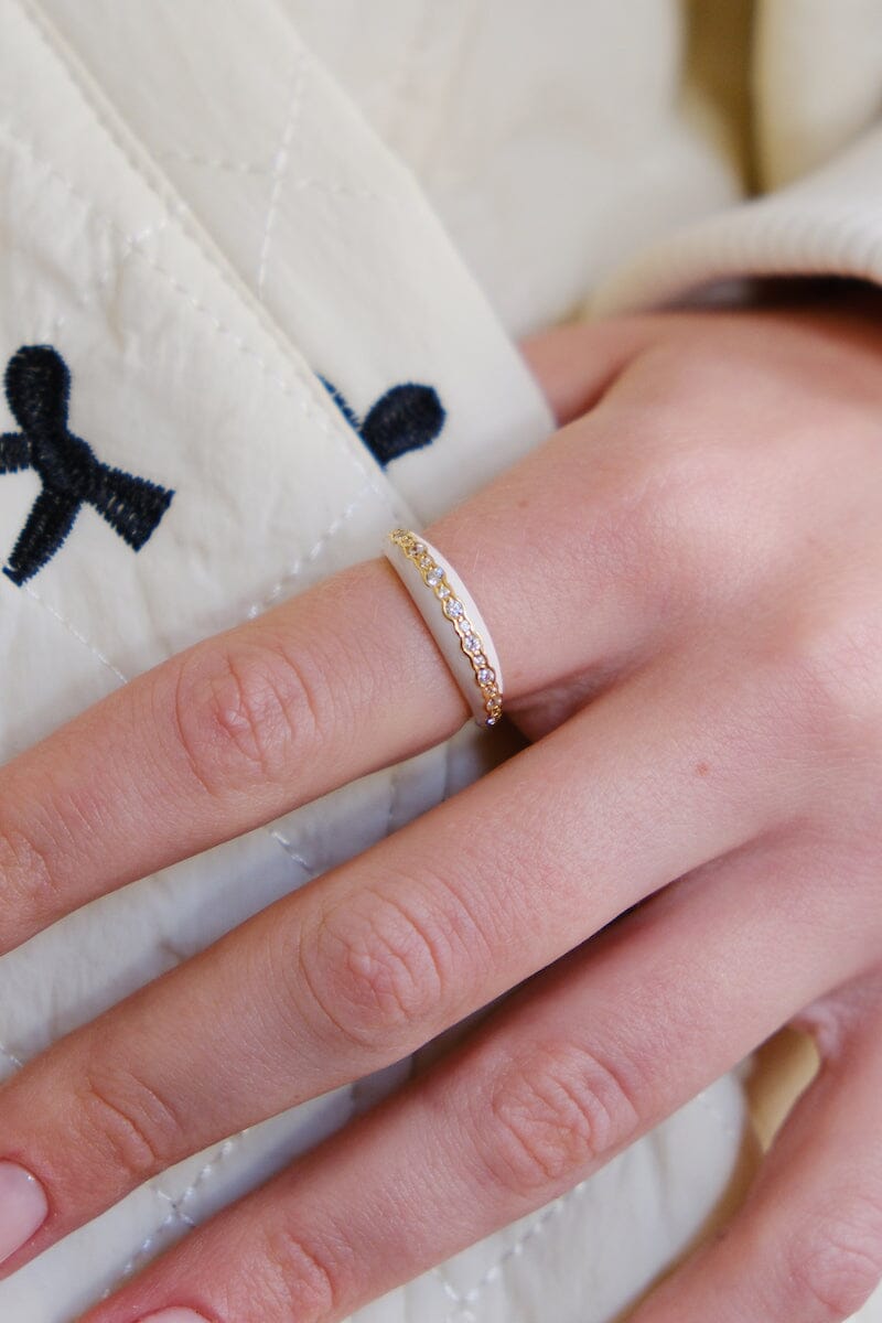 Enamel Dome Pavé Sterling Silver RingMure + Grand