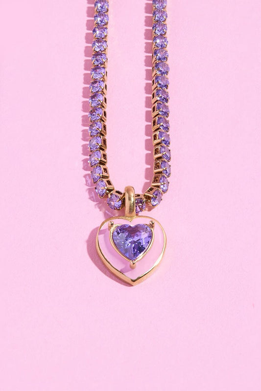 Enamel Heart Pendant Necklace Necklaces mure + grand