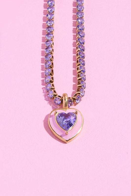 Enamel Heart Pendant Necklace Necklaces mure + grand 