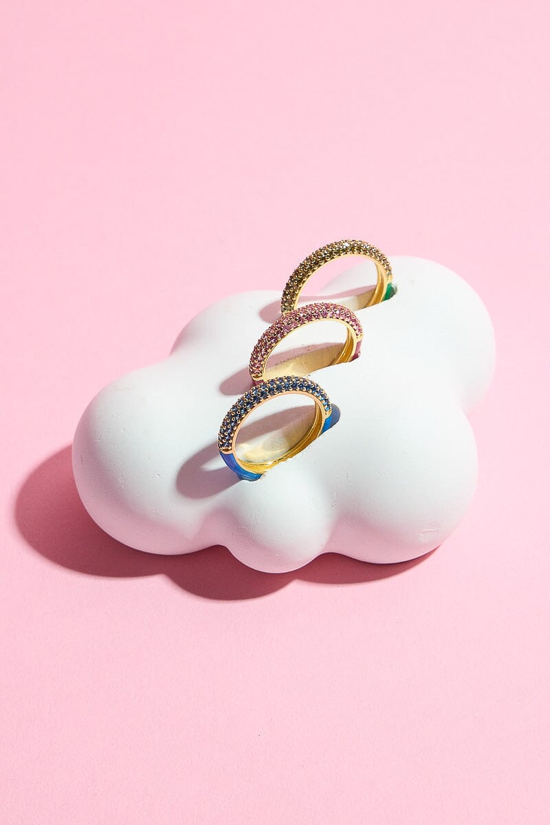Enamel + Pave Band Sterling Silver RingMure + Grand