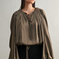 Esme Dolman Puff Sleeve Silky Satin Top Clothing Luvée 