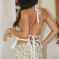 Estella Lace Textured Halter Peplum Top Clothing Sky to Moon 