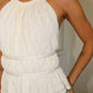 Estella Lace Textured Halter Peplum Top Clothing Sky to Moon 