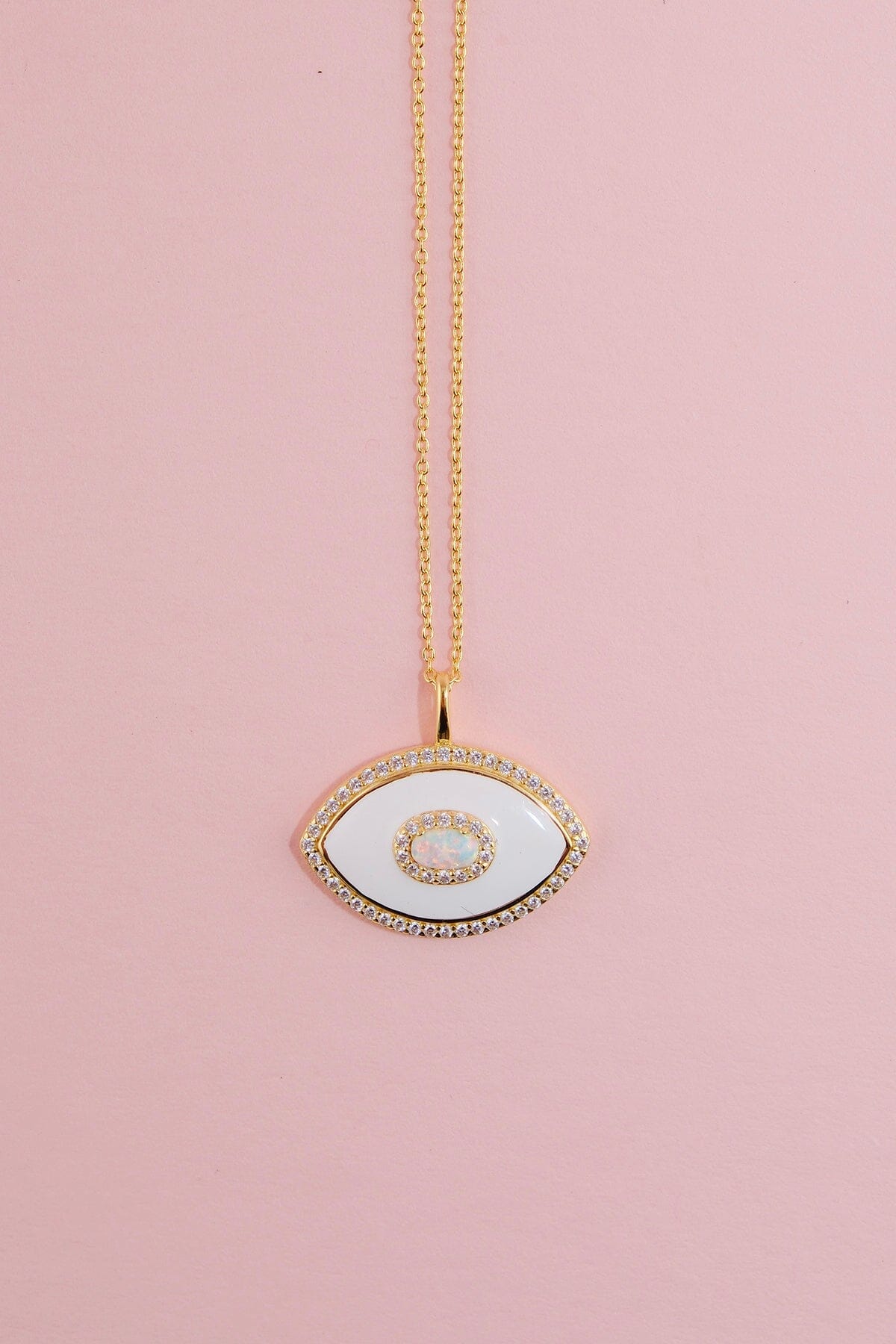 Evil Eye Pendant Sterling Silver NecklaceMure + Grand
