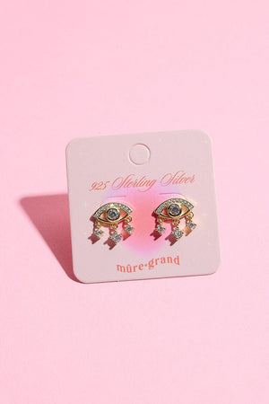 Eyes on You Sterling Silver Charm Dangle Earrings