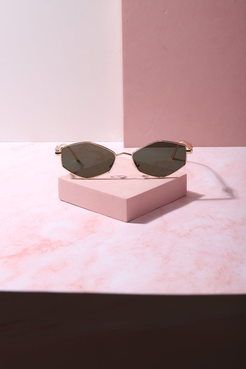 Face Card Small Frame Sunnies Sunglasses mure + grand Gold/Green 