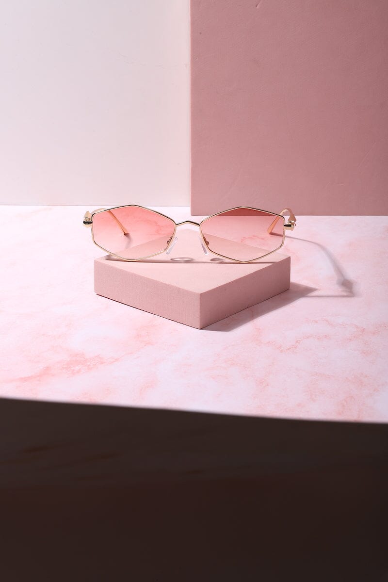 Face Card Small Frame Sunnies Sunglasses mure + grand Gold/Pink 