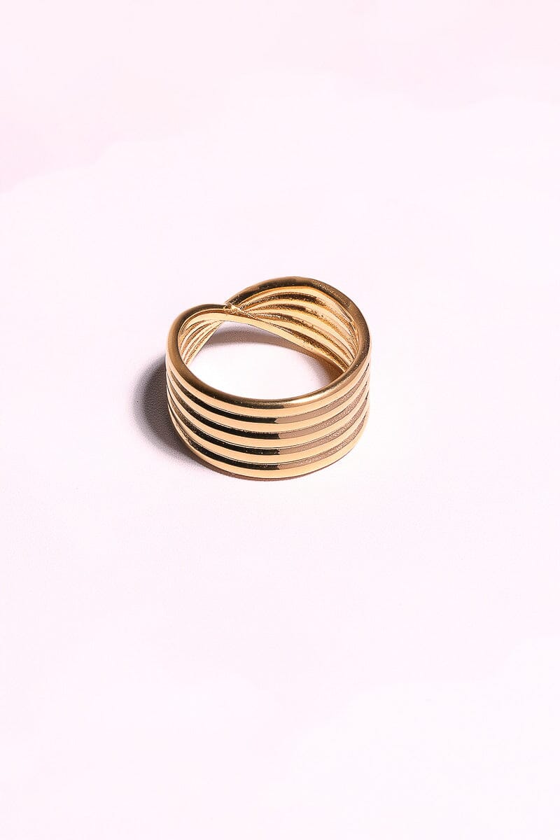 Farfalle Ribbed Stacking RingMure + Grand