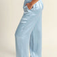 Fariha Drawstring Waist Wide Leg Satin Pants Clothing Hyfve 