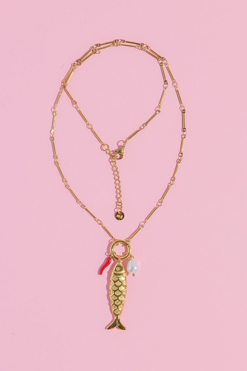 Fish + Chili Triple Charm NecklaceMure + Grand
