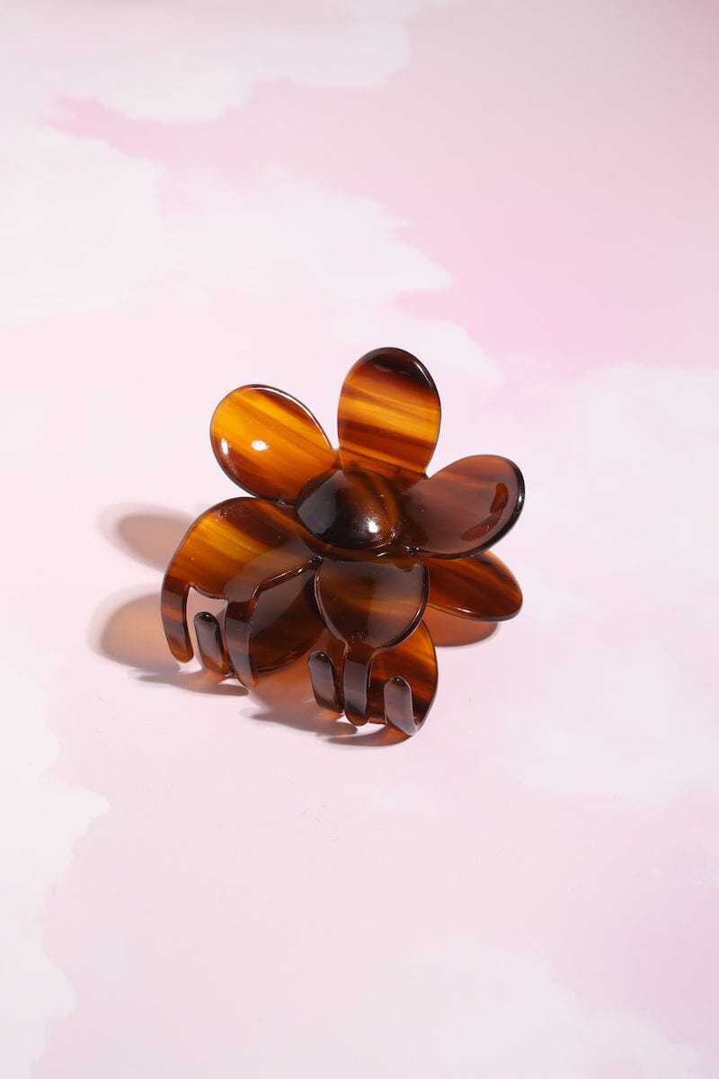 Flower Claw Clip Hair Accessory mure + grand Mocha 