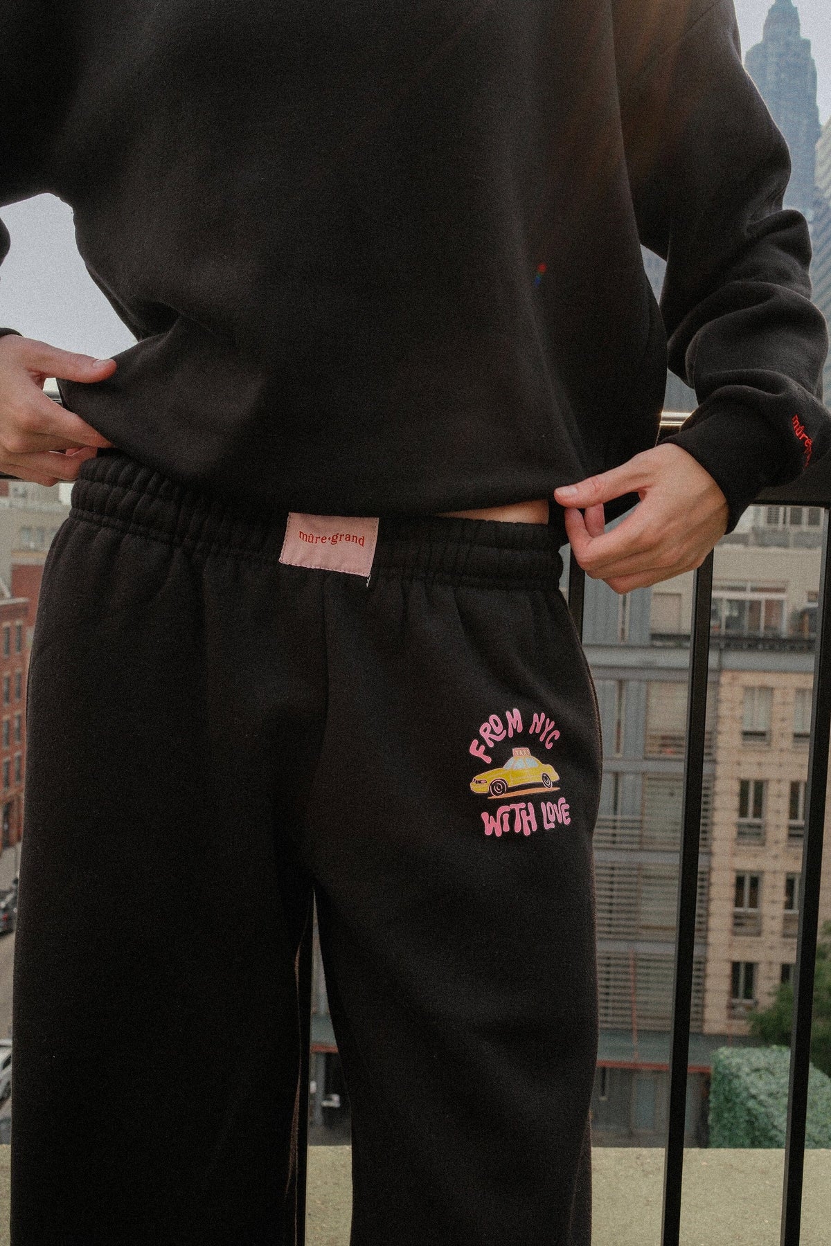 For the Love NY Wide Leg Sweatpants BlackMure + Grand