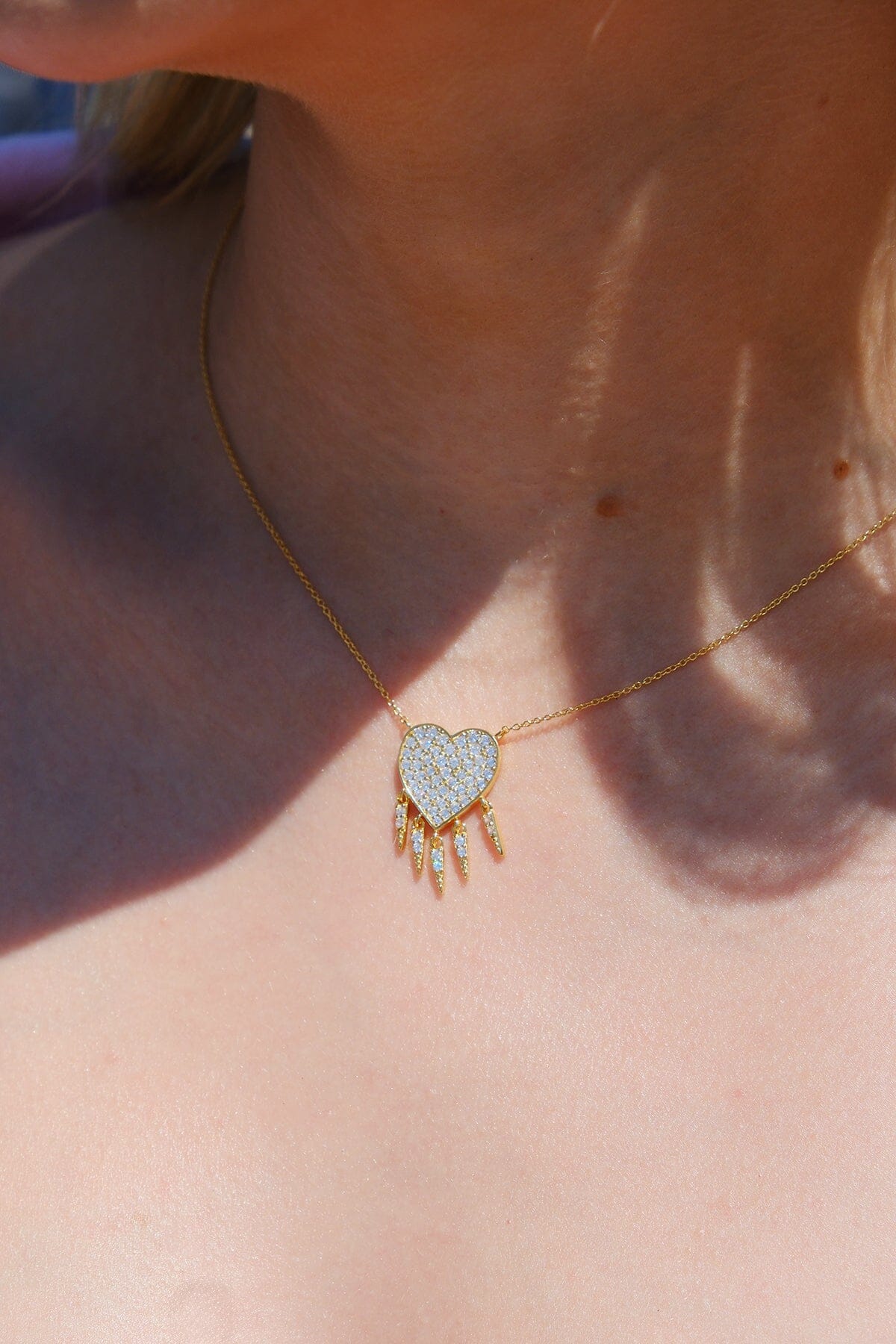 Fringe Heart Sterling Silver NecklaceMure + Grand