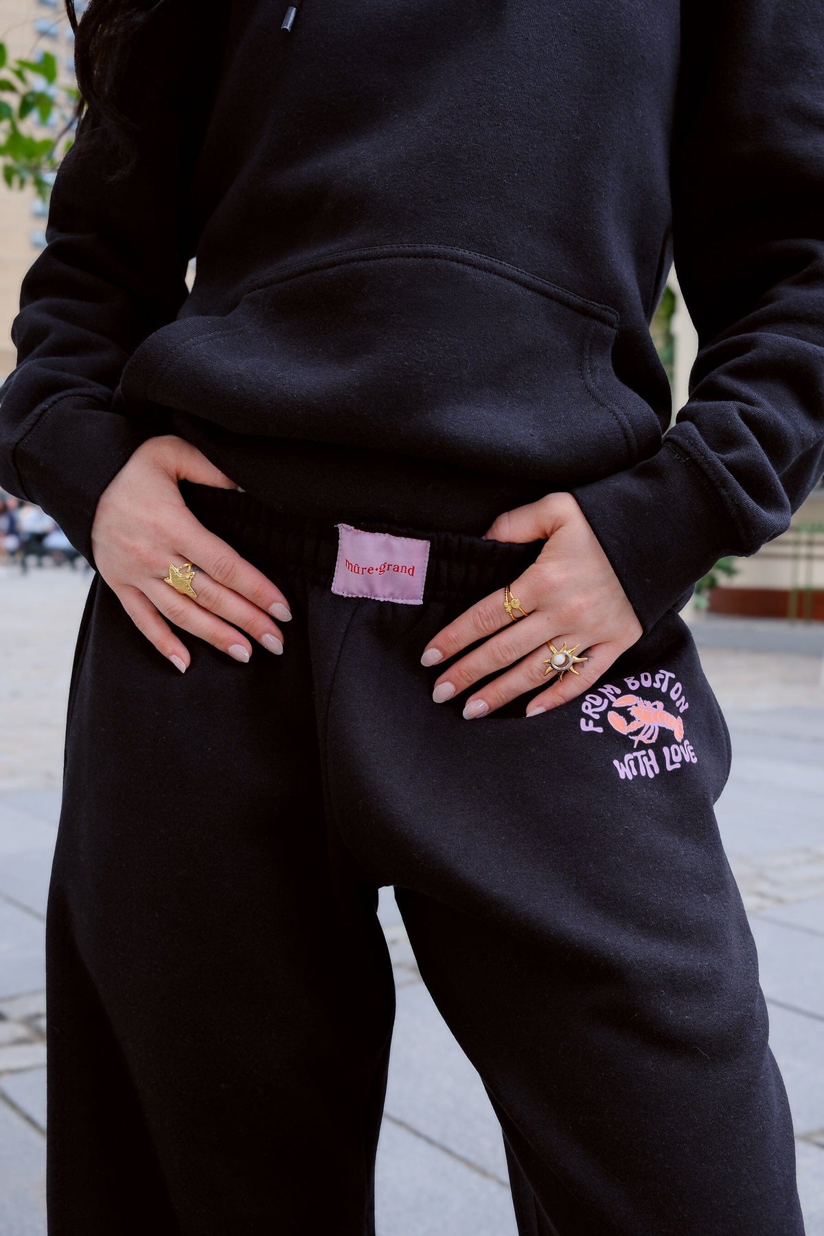 From Boston With Love Wide Leg Sweatpants Clothing mure + grand 