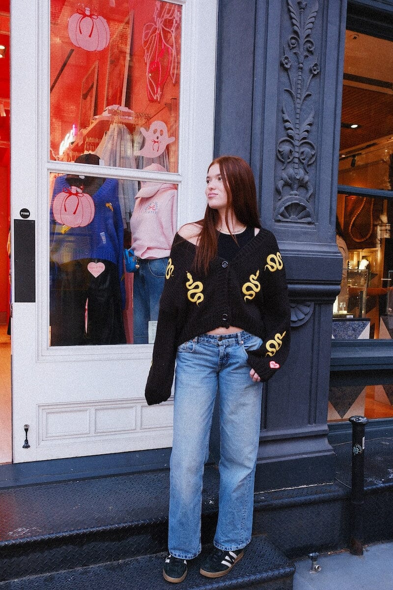 Garden Party Puff Cardigan Sweater mure + grand 