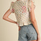 Gia Quilted Multi Patch Printed Ruffle Sleeve Vest Clothing Mable 