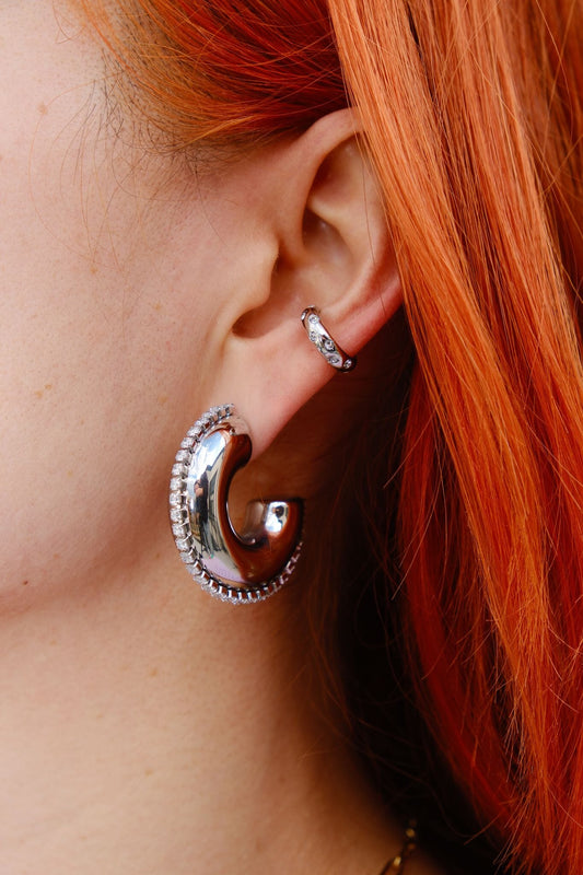 Gia Studded Hoop Earrings Earrings mure + grand 