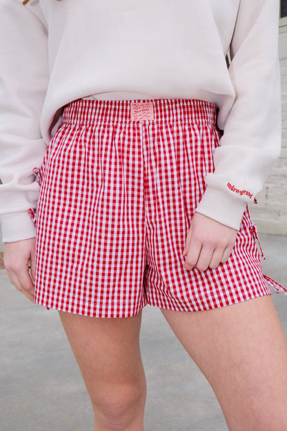 Gingham Bow Boxer Shorts Clothing mure + grand 