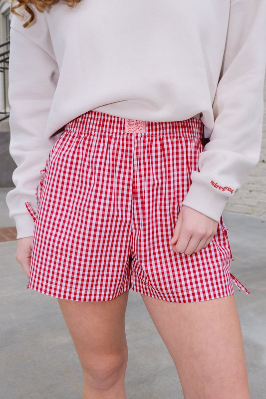 Gingham Bow Boxer Shorts Clothing mure + grand 