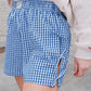 Gingham Bow Boxer Shorts Clothing mure + grand Blue Gingham S 