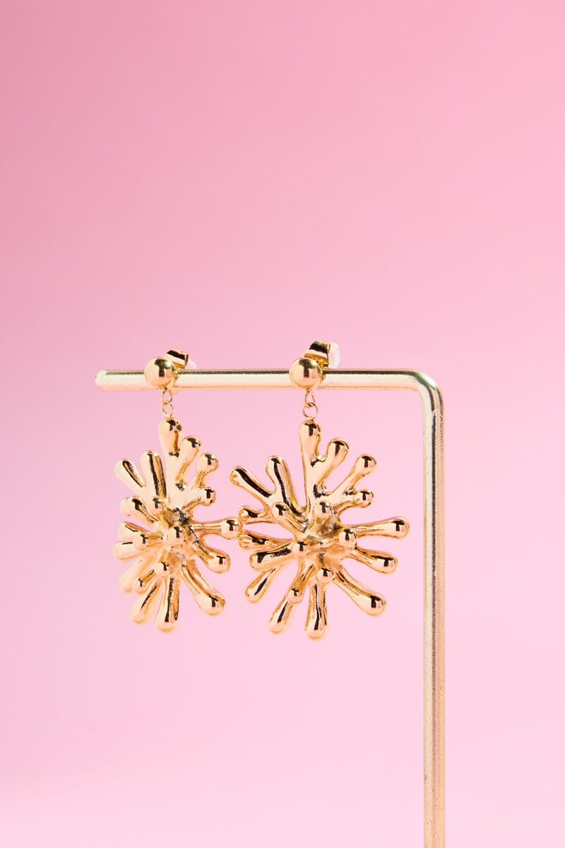 Gold Coral Statement EarringsMure + Grand